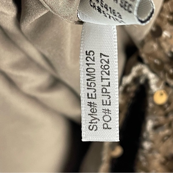 ELIZA J EJ5MO125 VELVET SEQUIN 3/4 SLEEVE BRONZE STRETCH SHEATH COCKTAIL DRESS - Picture 16 of 16